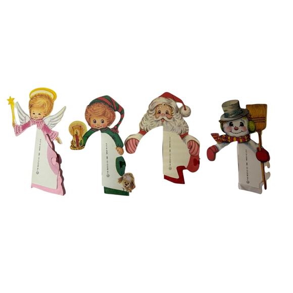 Vintage 1980 Beistle Christmas Decoration Set Die Cut Paper Honeycomb Tissue - Picture 3 of 5